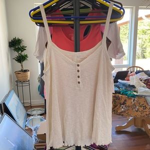 American eagle tank top flowy loose button up